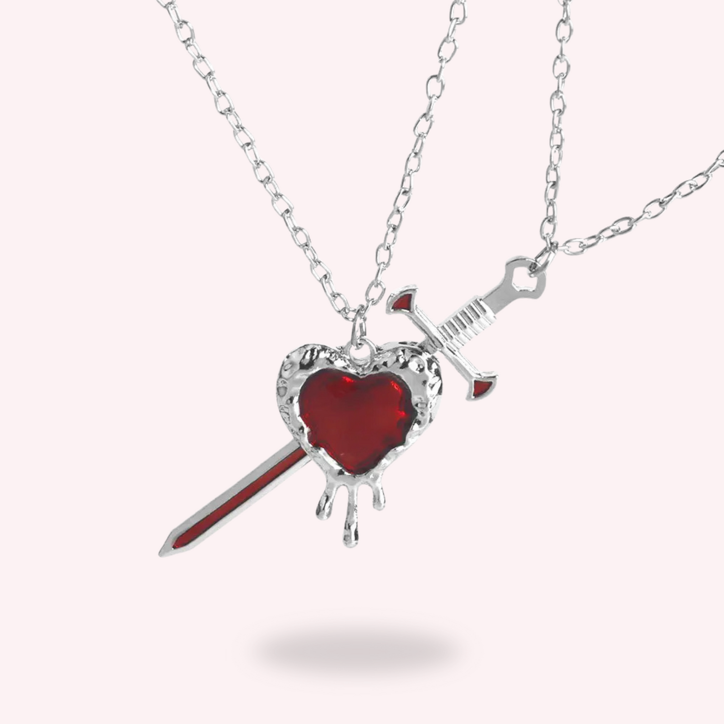 Set Coppia: Due Collane Cuore + Spada